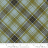 Image of Chilly Plaid Storm quilting cotton fabric by Sweetwater for Moda Fabrics. Features plaid on a blue and green background. Cute Little Fabric Shop.