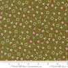 Image of Chilly Christmas Flowers Pine quilting cotton fabric by Sweetwater for Moda Fabrics. Features flowers on a green background. Cute Little Fabric Shop.