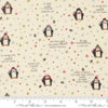 Image of Chilly Mr Penguin quilting cotton fabric by Sweetwater for Moda Fabrics. Features penguins on a cream background. Cute Little Fabric Shop.