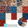 American Country Fat Quarter Bundle Independence Day Fabric - FATQU AMCO 3PKY - 16-Piece Precut - QT Fabrics Quilting Cotton Fabric