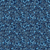 Image of American Country Scrolls Blue quilting cotton fabric by Morris Creative Group for QT Fabrics. Features swirls on a blue background. Cute Little Fabric Shop.