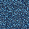 Image of American Country Scrolls Blue quilting cotton fabric by Morris Creative Group for QT Fabrics. Features swirls on a blue background. Cute Little Fabric Shop.