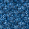 Image of American Country Flag Patchwork Blue quilting cotton fabric by Morris Creative Group for QT Fabrics. Features american flags on a blue background. Cute Little Fabric Shop.