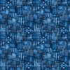 Image of American Country Flag Patchwork Blue quilting cotton fabric by Morris Creative Group for QT Fabrics. Features american flags on a blue background. Cute Little Fabric Shop.