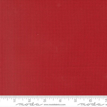 Image of Joyful Gatherings II Mini Houndstooth Crimson quilting cotton fabric by Primitive Gatherings for Moda Fabrics. Features houndstooth on a red background. Cute Little Fabric Shop.