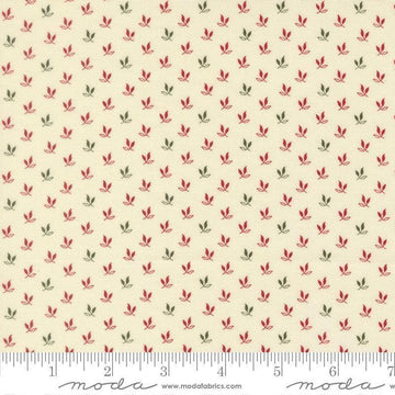 Image of Joyful Gatherings II Leaf Sprig Cloud quilting cotton fabric by Primitive Gatherings for Moda Fabrics. Features leaves on a cream background. Cute Little Fabric Shop.