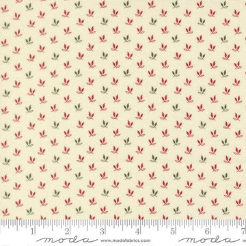 Image of Joyful Gatherings II Leaf Sprig Cloud quilting cotton fabric by Primitive Gatherings for Moda Fabrics. Features leaves on a cream background. Cute Little Fabric Shop.