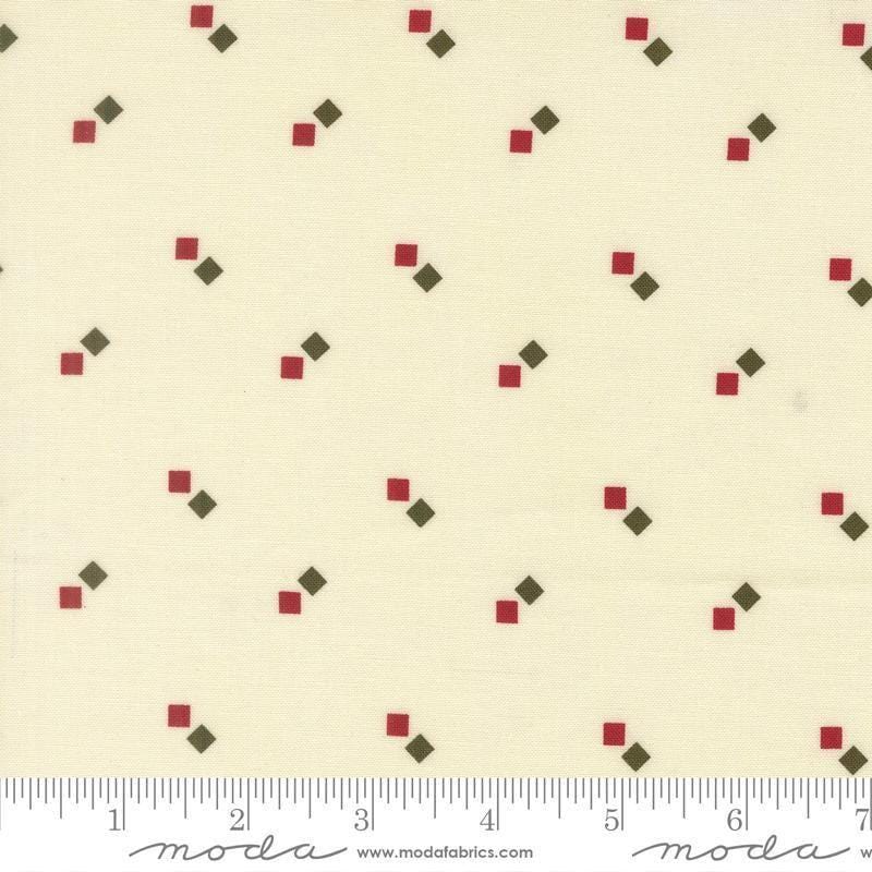 Image of Joyful Gatherings II Gift Boxes Cloud quilting cotton fabric by Primitive Gatherings for Moda Fabrics. Features squares on a cream background. Cute Little Fabric Shop.