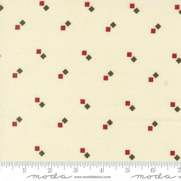 Image of Joyful Gatherings II Gift Boxes Cloud quilting cotton fabric by Primitive Gatherings for Moda Fabrics. Features squares on a cream background. Cute Little Fabric Shop.