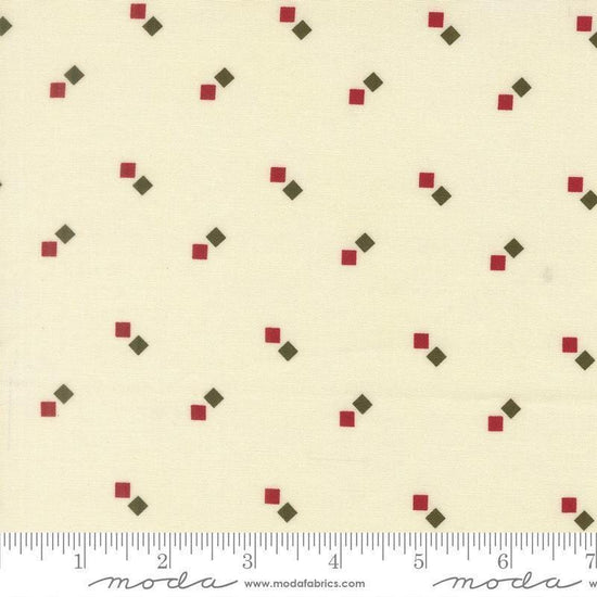 Image of Joyful Gatherings II Gift Boxes Cloud quilting cotton fabric by Primitive Gatherings for Moda Fabrics. Features squares on a cream background. Cute Little Fabric Shop.