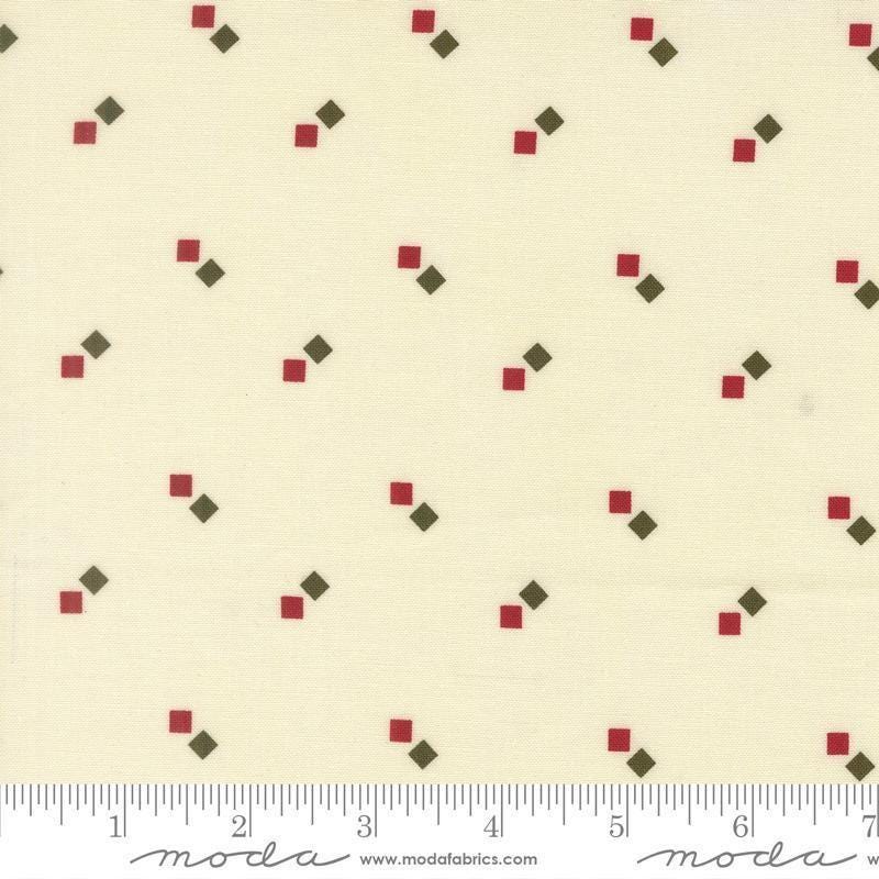 Image of Joyful Gatherings II Gift Boxes Cloud quilting cotton fabric by Primitive Gatherings for Moda Fabrics. Features squares on a cream background. Cute Little Fabric Shop.