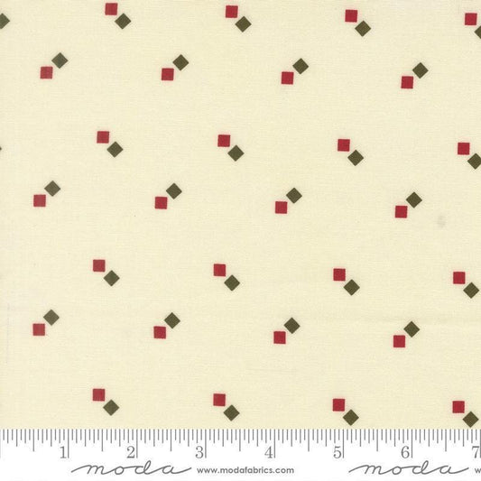 Image of Joyful Gatherings II Gift Boxes Cloud quilting cotton fabric by Primitive Gatherings for Moda Fabrics. Features squares on a cream background. Cute Little Fabric Shop.
