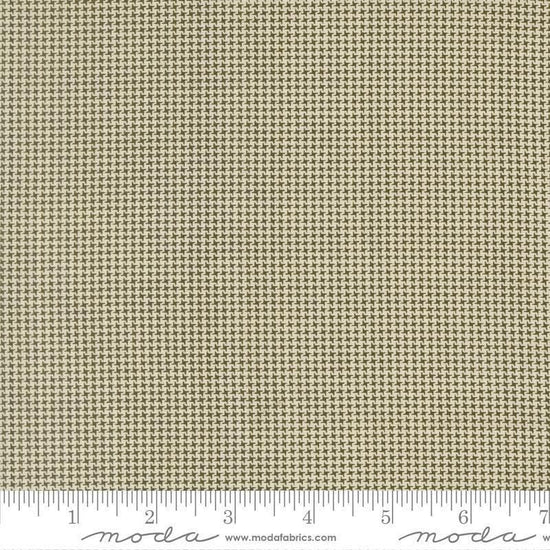 Image of Joyful Gatherings II Mini Houndstooth Cloud Evergreen quilting cotton fabric by Primitive Gatherings for Moda Fabrics. Features houndstooth on a green background. Cute Little Fabric Shop.