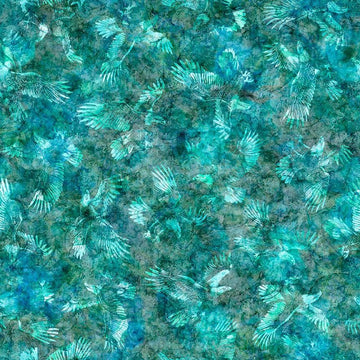 Image of Skyward Eagle Tonal Turquoise quilting cotton fabric by Morris Creative Group for QT Fabrics. Features printed texture on a blue background. Cute Little Fabric Shop.