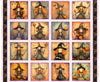 Witchypoo Witch Picture Patches Panel Tan Cream Halloween Fabric - 31934 - QT Fabrics Quilting Cotton Fabric