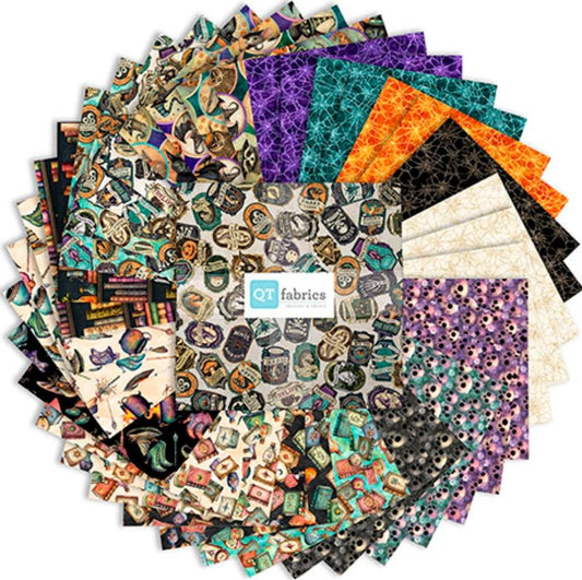 Witchypoo Layer Cake Halloween Fabric - 10SQ WITP 6PKJ - 42-Piece Precut - QT Fabrics Quilting Cotton Fabric