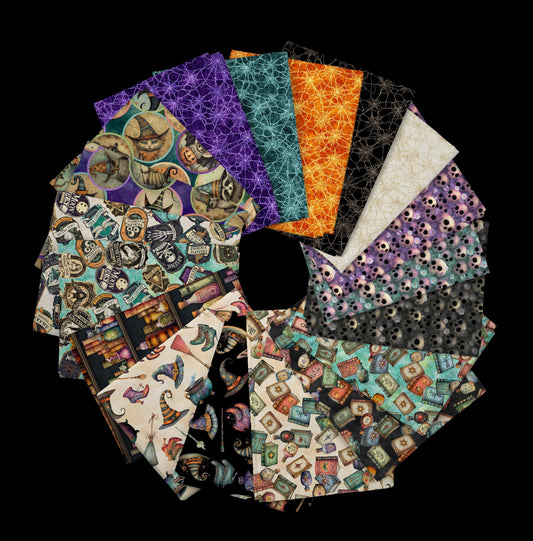 Witchypoo Fat Quarter Bundle Halloween Fabric - FATQU WITP 3PKJ - 18-Piece Precut - QT Fabrics Quilting Cotton Fabric