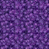 Image of Witchypoo Spiderwebs Purple quilting cotton fabric by Morris Creative Group for QT Fabrics. Features spiderwebs on a purple background. Cute Little Fabric Shop.