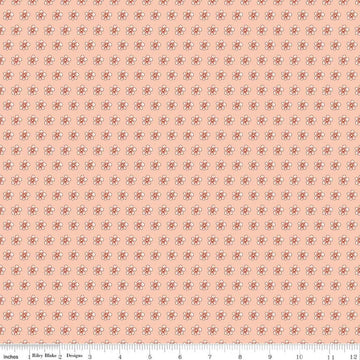 Image of Tangled Gardens Flowers Blush quilting cotton fabric by Diane Labombarbe for Riley Blake Designs. Features flowers on a pink background. Cute Little Fabric Shop.