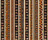 Image of A Haunting We Will Go Halloween Monster Border Stripe Multi quilting cotton fabric by Morris Creative Group for QT Fabrics. Features halloween stripes on a black and orange background. Cute Little Fabric Shop.