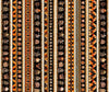 Image of A Haunting We Will Go Halloween Monster Border Stripe Multi quilting cotton fabric by Morris Creative Group for QT Fabrics. Features halloween stripes on a black and orange background. Cute Little Fabric Shop.