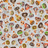 Image of A Haunting We Will Go Potions Gray quilting cotton fabric by Morris Creative Group for QT Fabrics. Features potions and skulls on a gray background. Cute Little Fabric Shop.