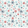 Image of A Perfect Winter Snowflakes White quilting cotton fabric by Lori Whitlock for Riley Blake Designs. Features snowflakes on a white background. Cute Little Fabric Shop.