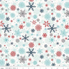Image of A Perfect Winter Snowflakes White quilting cotton fabric by Lori Whitlock for Riley Blake Designs. Features snowflakes on a white background. Cute Little Fabric Shop.