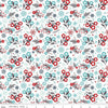Image of A Perfect Winter Flowers White quilting cotton fabric by Lori Whitlock for Riley Blake Designs. Features flowers on a white background. Cute Little Fabric Shop.