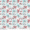 Image of A Perfect Winter Flowers White quilting cotton fabric by Lori Whitlock for Riley Blake Designs. Features flowers on a white background. Cute Little Fabric Shop.