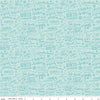 Image of A Perfect Winter Text Powder quilting cotton fabric by Lori Whitlock for Riley Blake Designs. Features words on a blue background. Cute Little Fabric Shop.