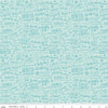 Image of A Perfect Winter Text Powder quilting cotton fabric by Lori Whitlock for Riley Blake Designs. Features words on a blue background. Cute Little Fabric Shop.