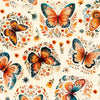 Image of Harvest Hollow Butterflies Cream quilting cotton fabric by Morris Creative Group for QT Fabrics. Features butterflies on a cream background. Cute Little Fabric Shop.