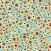 Image of Harvest Hollow Ditzy Floral Dusty Aqua quilting cotton fabric by Morris Creative Group for QT Fabrics. Features flowers on a blue background. Cute Little Fabric Shop.