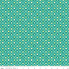 Image of Chasing Rainbows Cute as a Bug Vivid quilting cotton fabric by Leslie Ryan for Riley Blake Designs. Features flowers on a blue/green background. Cute Little Fabric Shop.