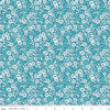 Image of Chasing Rainbows Everbloom Paradise quilting cotton fabric by Leslie Ryan for Riley Blake Designs. Features flowers on a blue background. Cute Little Fabric Shop.