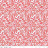 Image of Chasing Rainbows Everbloom Guava quilting cotton fabric by Leslie Ryan for Riley Blake Designs. Features flowers on a red background. Cute Little Fabric Shop.