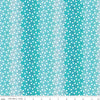 Image of Chasing Rainbows Stellar Aqua Weave quilting cotton fabric by Leslie Ryan for Riley Blake Designs. Features stars on a blue background. Cute Little Fabric Shop.