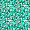 Image of Lumenique Mosaic Blender Turquoise quilting cotton fabric by Dan Morris for QT Fabrics. Features a printed stained glass pattern on a blue background. Cute Little Fabric Shop.