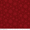 Image of Poinsettias at Christmas Snowflakes Red quilting cotton fabric by Jennifer Bosworth for Riley Blake Designs. Features snowflakes on a red background. Cute Little Fabric Shop.
