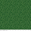 Image of Poinsettias at Christmas Holly Green quilting cotton fabric by Jennifer Bosworth for Riley Blake Designs. Features leaves on a green background. Cute Little Fabric Shop.