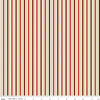 Image of Poinsettias at Christmas Stripe Red quilting cotton fabric by Jennifer Bosworth for Riley Blake Designs. Features stripes on a red background. Cute Little Fabric Shop.