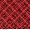 Image of Poinsettias at Christmas Plaid Red Foil quilting cotton fabric by Jennifer Bosworth for Riley Blake Designs. Features plaid on a red background. Cute Little Fabric Shop.