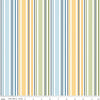 Image of Sunshine & Dandelions Stripes Multi quilting cotton fabric by Traci Reed for Riley Blake Designs. Features stripes on a blue, yellow, and green background. Cute Little Fabric Shop.