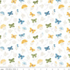 Image of Sunshine & Dandelions Butterflies Cloud quilting cotton fabric by Traci Reed for Riley Blake Designs. Features butterflies on a white background. Cute Little Fabric Shop.