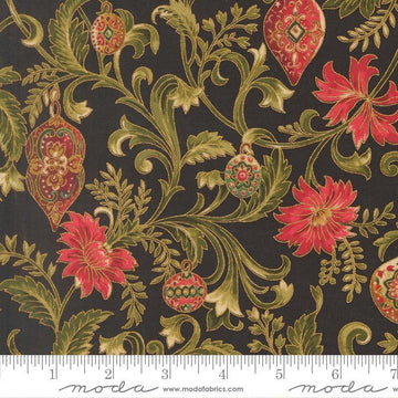 Image of Merry Manor 2025 Twinkling Vines Ebony quilting cotton fabric by Moda for Moda Fabrics. Features vines on a black background. Cute Little Fabric Shop.