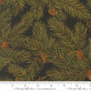Image of Merry Manor 2025 Pine Ebony quilting cotton fabric by Moda for Moda Fabrics. Features pine needles on a black background. Cute Little Fabric Shop.