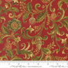 Image of Merry Manor 2025 Twinkling Vines Crimson quilting cotton fabric by Moda for Moda Fabrics. Features vines on a red background. Cute Little Fabric Shop.