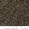 Image of Merry Manor 2025 Swirl Ebony quilting cotton fabric by Moda for Moda Fabrics. Features swirls on a black background. Cute Little Fabric Shop.