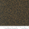 Image of Merry Manor 2025 Swirl Ebony quilting cotton fabric by Moda for Moda Fabrics. Features swirls on a black background. Cute Little Fabric Shop.
